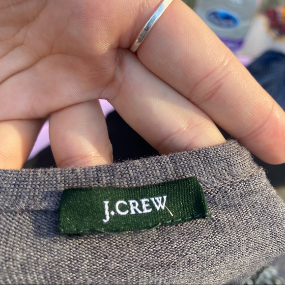 JCrew Small Ruched Grey Sweater Button Down - Picture 2 of 4